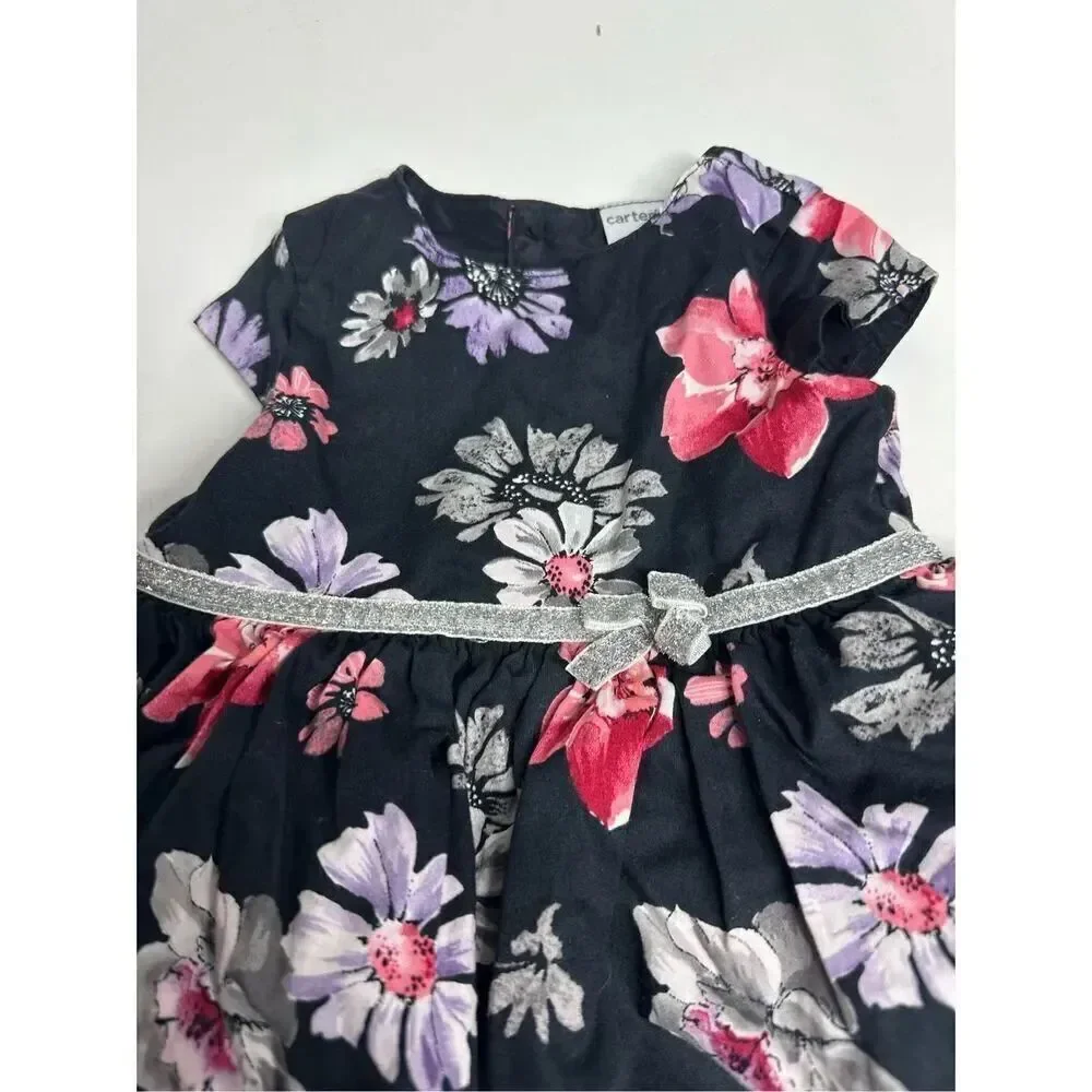 Carter's Girl's Baby Size 3M Cotton Floral Pattern Dress and Underpants